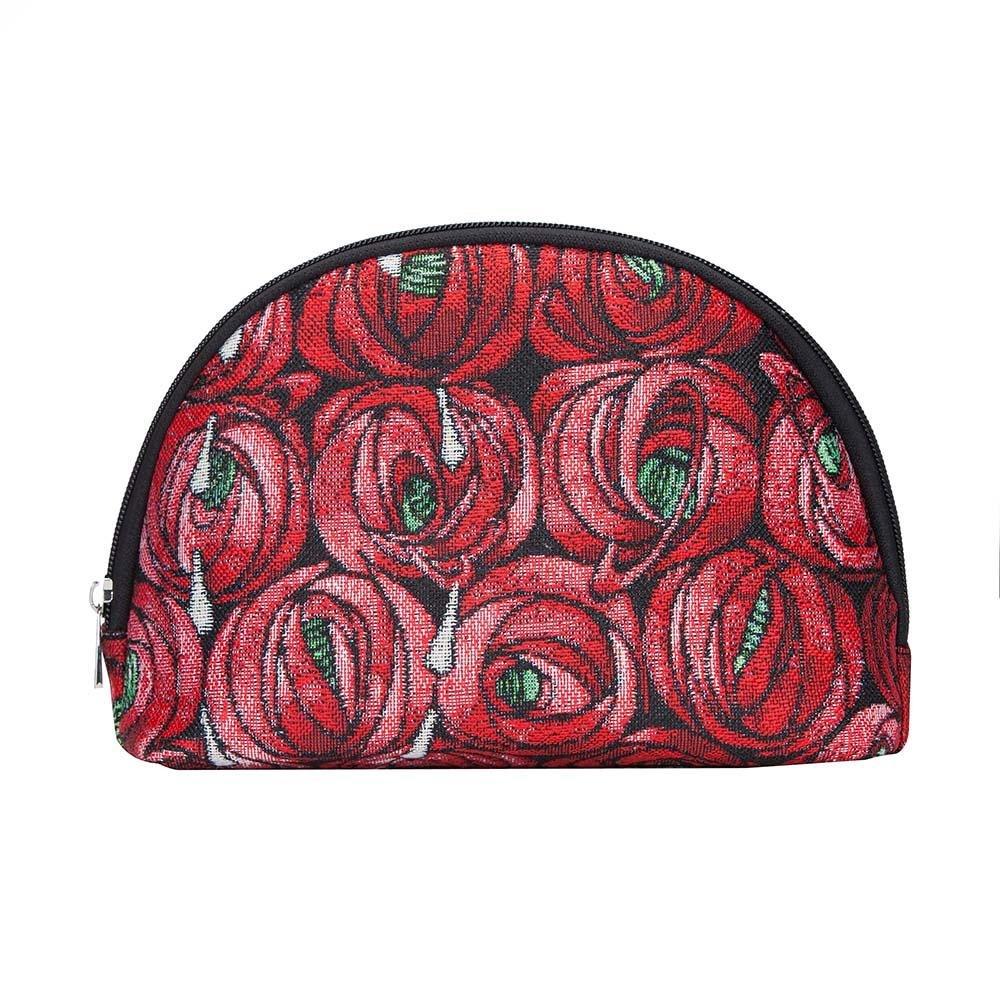 [Australia] - Charles Rennie Mackintosh Rose and Teardrop Art Nouveau Cosmetic Bag/Ladies Makeup Bag/Beauty Travel Case By Signare Tapestry/COSM-RMTD 