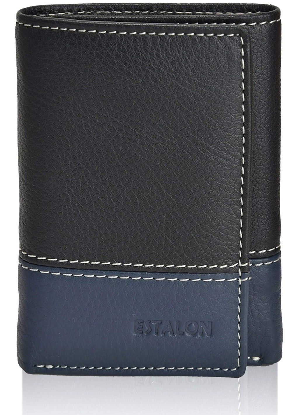 [Australia] - Real Leather Wallets for Men - RFID Blocking Slim Trifold Wallet with Card Slots Charcoal/Patriot 