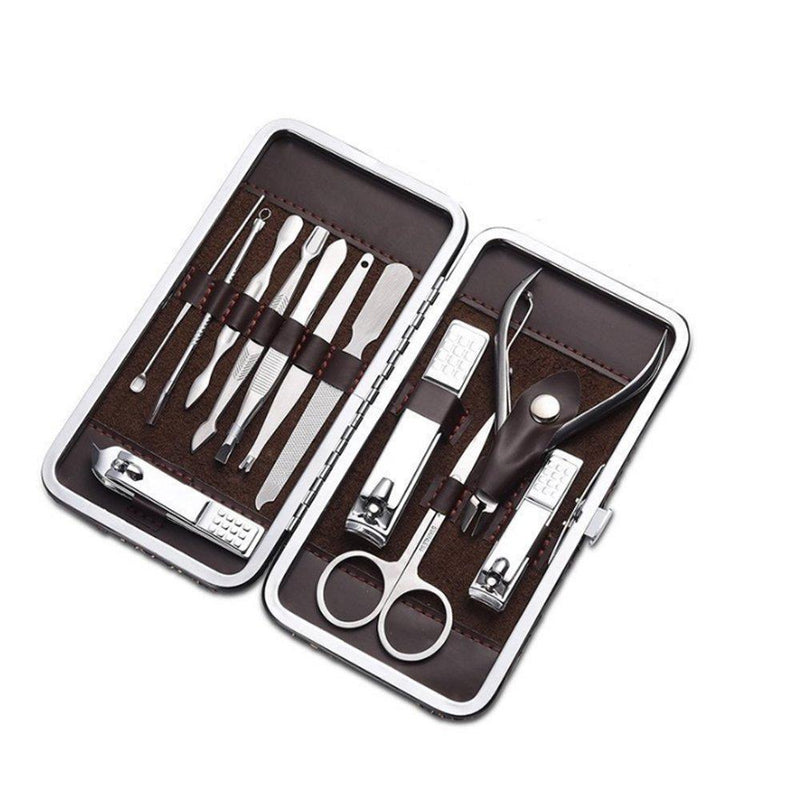 [Australia] - Cater Manicure, Nail Clippers Set of 12Pcs, Professional Grooming Kit, Nail Tools with Luxurious Travel Case (12) 