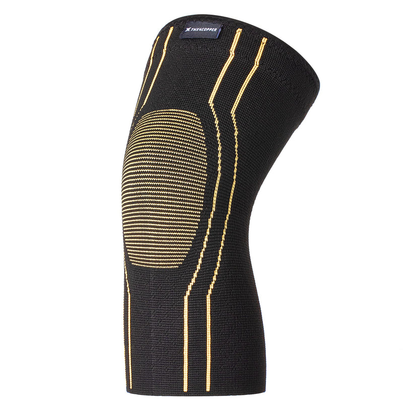 [Australia] - Thx4COPPER Sports Compression Knee Brace for Joint Pain and Arthritis Relief, Improved Circulation Support for Running, Jogging, Workout, Gym-Best Knee Sleeve Style Two Large (Pack of 1) 