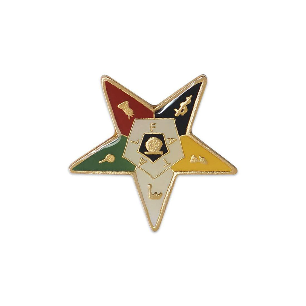 [Australia] - Order of The Eastern Star Masonic Lapel Pin - [Gold & White][1'' Tall] 