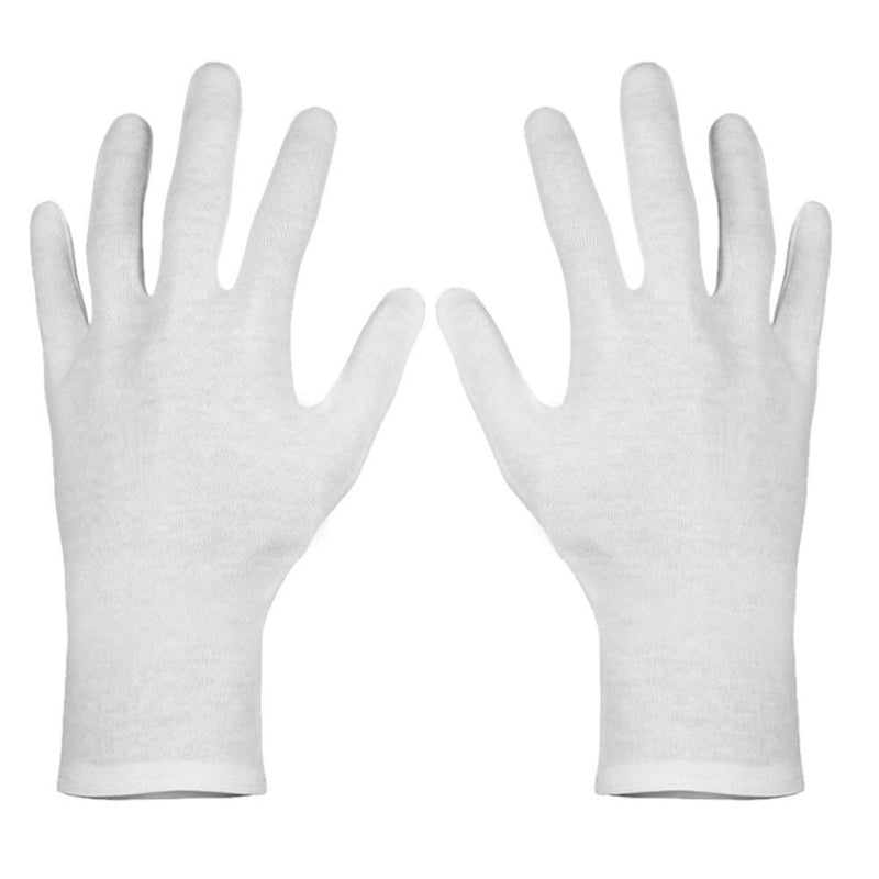 [Australia] - Paxcoo 6 Pairs XL White Cotton Gloves for Dry Hand Moisturizing Cosmetic Eczema Hand Spa and Coin Jewelry Inspection 