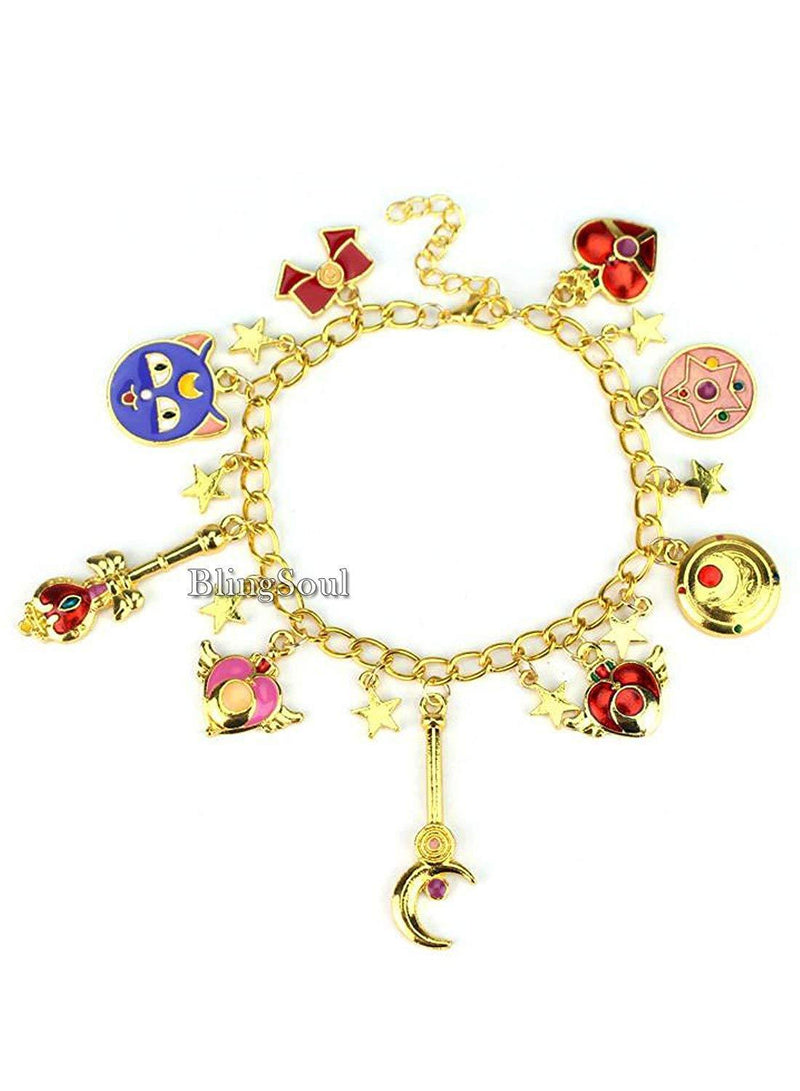 [Australia] - Super Game Movie Merchandise Bracelet - Premium Quality Cosplay Costume Jewelry Collection Sailor charm moon bracelet 