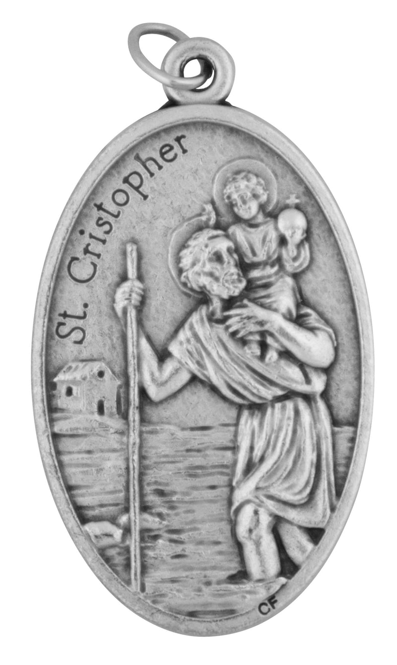 [Australia] - 1.5" Large Oval Saint Medal | 10 Subjects | Perfect Pedant for Any Chain or Necklace | Christian Jewelry Saint Christopher 