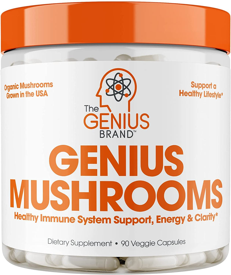 [Australia] - Genius Mushroom – Lions Mane, Cordyceps and Reishi – Immune System Booster & Nootropic Brain Supplement – Wellness Formula for Natural Energy, Memory & Liver Support, 90 Veggie Pills 