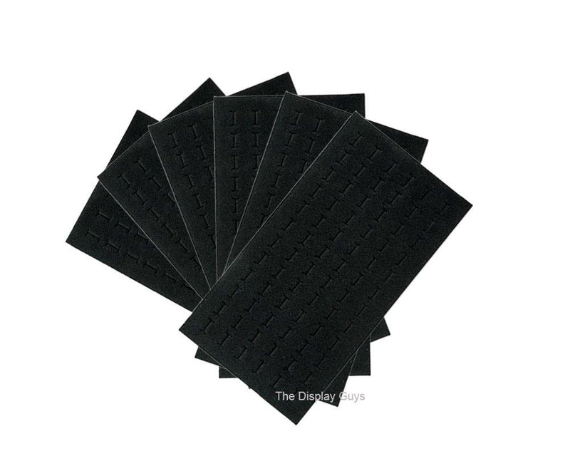 [Australia] - The Display Guys ~ 6pcs Deluxe Black Velvet Ring Foam 72 Slot Jewelry Travel Ring Insert Display Pad Holder 
