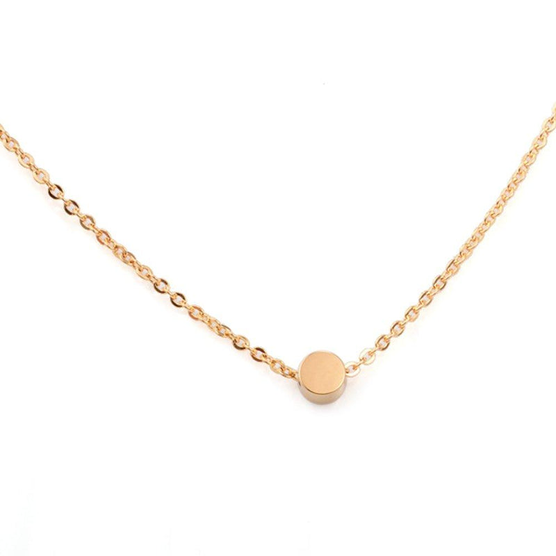 [Australia] - Jude Jewelers Stainless Steel Tiny Dot Circle Floating Disc Collar Necklace Gold 