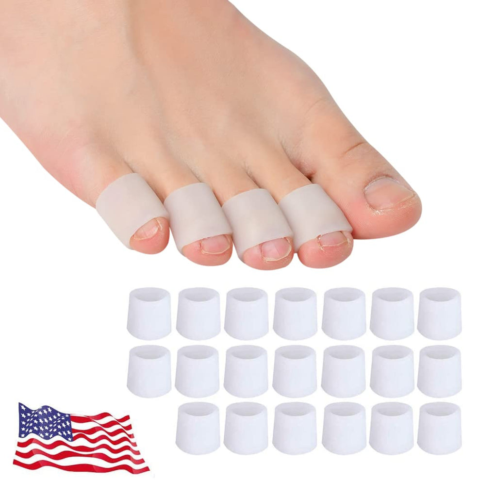 [Australia] - Gel Toe Protectors, Open Toe Sleeves Toe Tubes Toe caps (20 PCS),New Material, Great for Bunion Blisters, Corns, Hammer Toes, Toenails Loss, Friction Pain Relief and More. (for Pinky Toes) Toe Sleeves 20pcs for Pinky Toe 