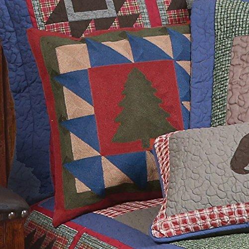 [Australia] - Black Forest Décor Bear Ridge Pine Tree Quilt Accent Pillow – Decorative Cabin, Lodge, Home Pillow 