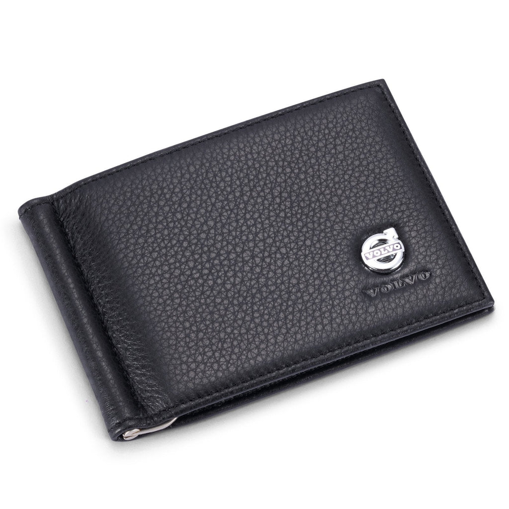 [Australia] - Volvo Bifold Money Clip Wallet with 6 Credit Card Slots - Genuine Leather 