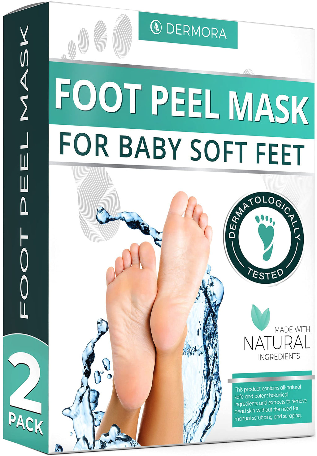 [Australia] - Foot Peel Mask - 2 Pack - For Cracked Heels, Dead Skin & Calluses - Make Your Feet Baby Soft & Get a Smooth Skin, Removes & Repairs Rough Heels, Dry Toe Skin - Exfoliating Peeling Natural Treatment 