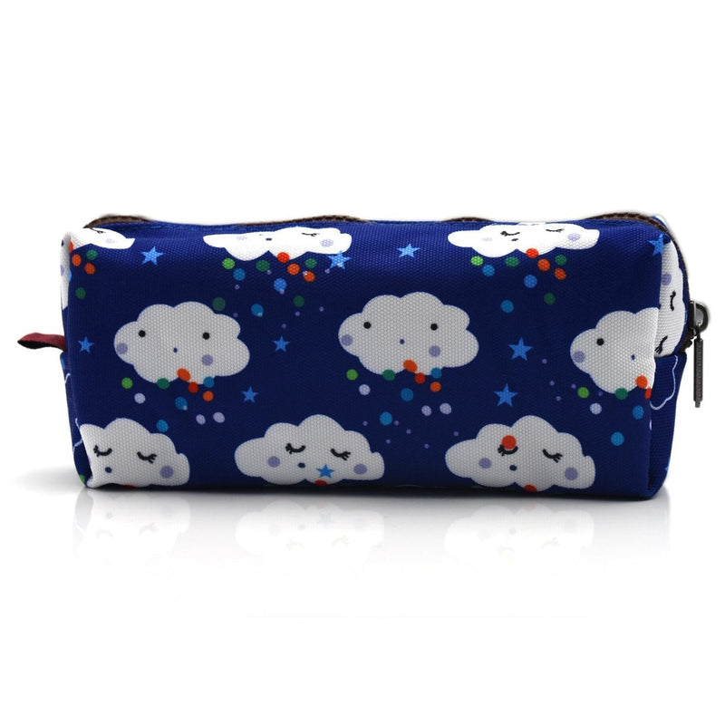 [Australia] - LParkin Kawaii Clouds Large Capacity Canvas Pencil Case Pen Bag Pouch Stationary Case Makeup Cosmetic Bag Blue 