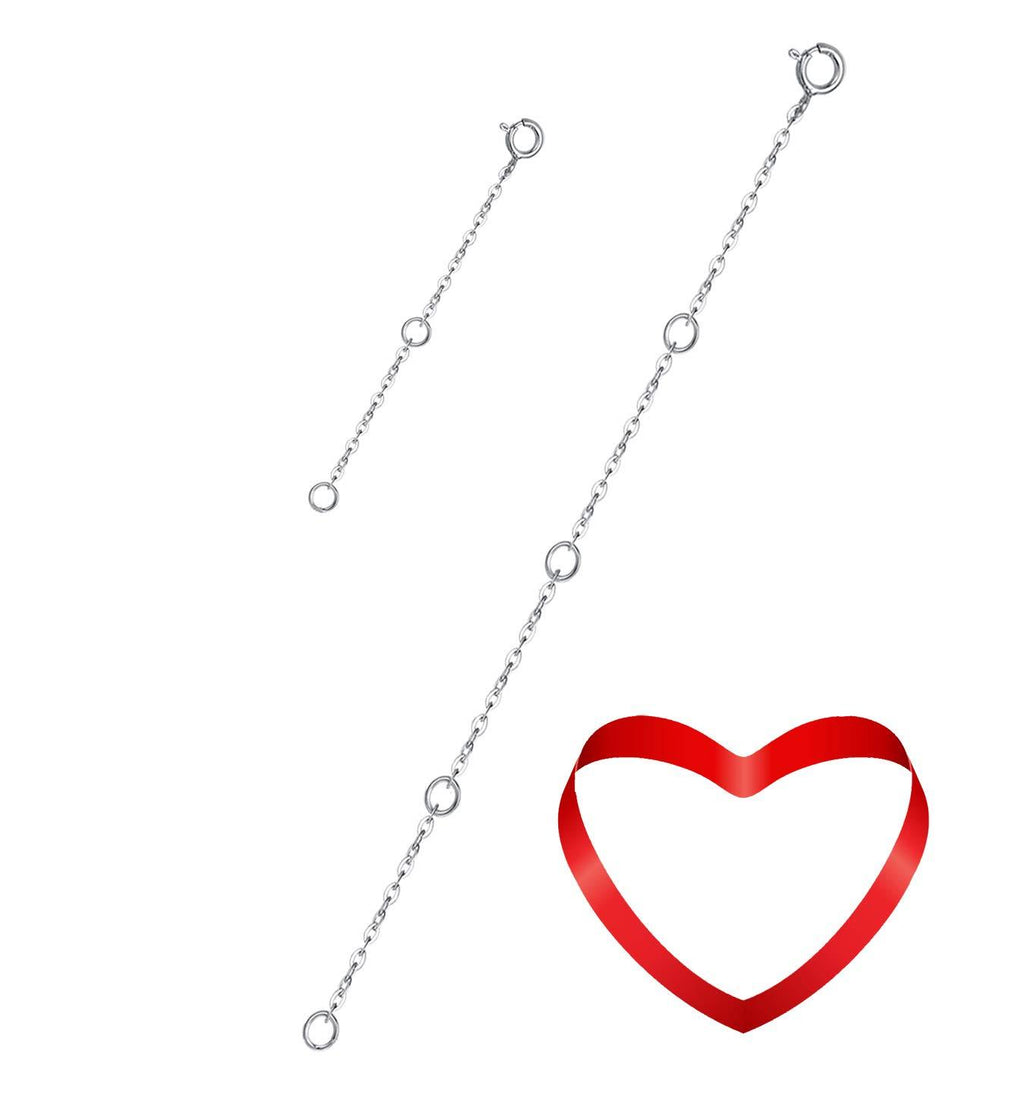 [Australia] - Dorella 2 Pcs Sterling Silver Necklace Extender Chain Set for Necklace Bracelet Durable Adjustable Length 2" 5" Sterling Silver 5" + 2" Rolo Chain Necklace Extender 