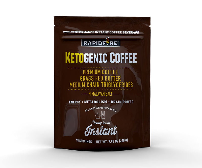 [Australia] - Rapidfire Ketogenic High Performance Instant Coffee Mix, Supports Energy and Metabolism, 15 Servings, brown, 7.93 ounce (pack of 1) 