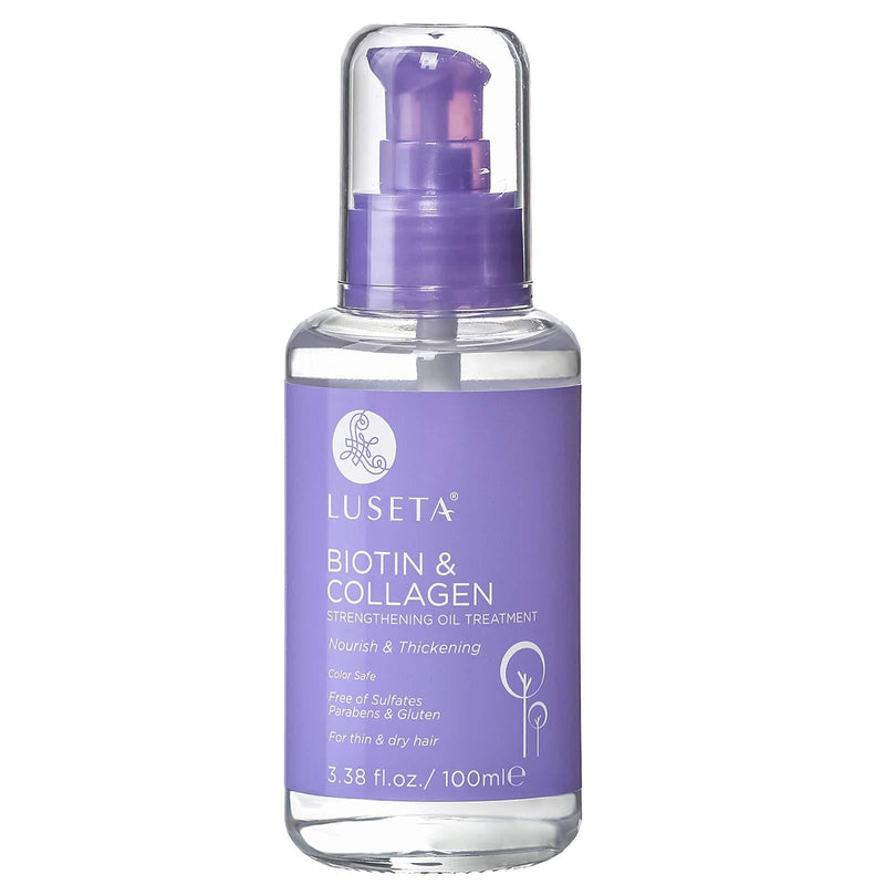 [Australia] - Luseta Biotin Hair Growth Serum, Hair Growth Oil for Thin & Dry Hair, Biotin & Collagen Oil for Thickening of Hair and Nourishing of Scalp 3.38 oz 