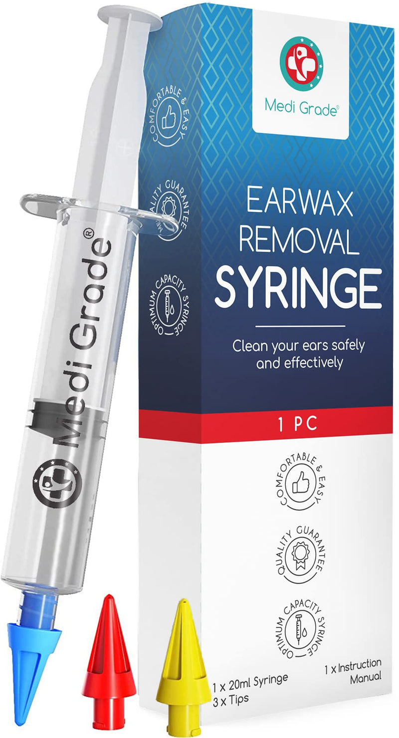 [Australia] - Medi Grade Ear Cleaner Ear Wax Remover - Ear Wax Removal Kit with 3X Soft Quad-Stream Tips. Clean Ears Naturally with Our Reusable Ear Cleaning Kit & Earwax Removal Tool for at-Home Ear Wax Removal 