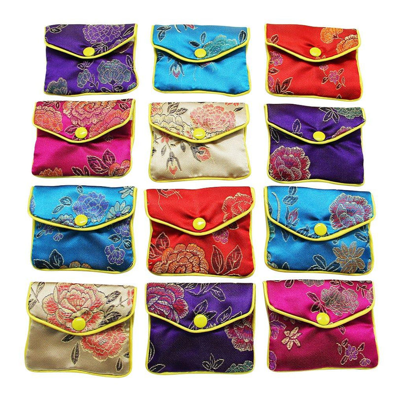 [Australia] - MorTime Jewellery Jewelry Silk Purse Pouch Gift Bags, Multiple Colors, Pack of 12 (Small) Small 