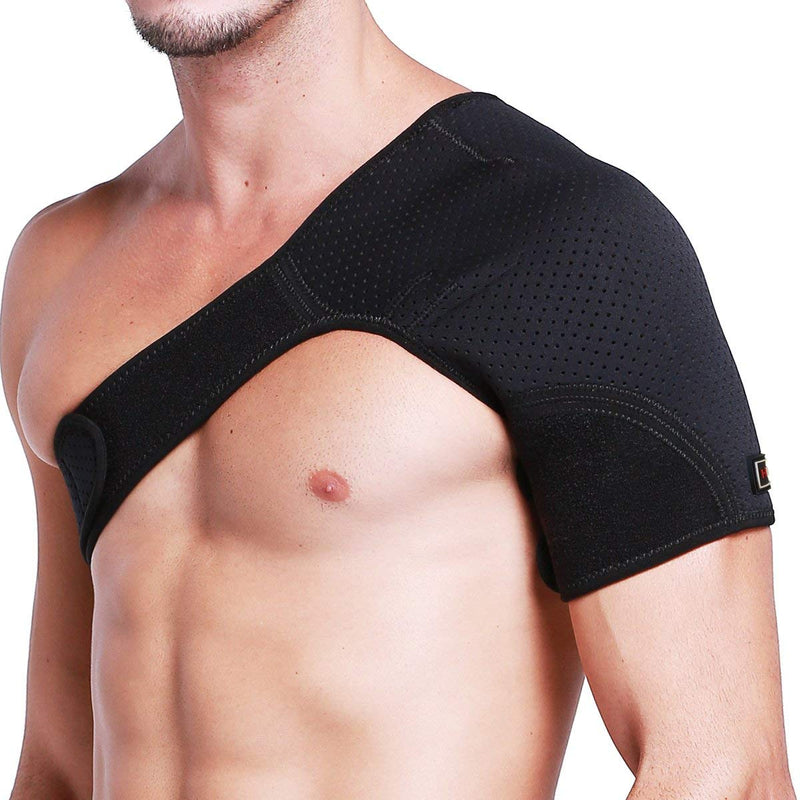 [Australia] - HUEGLO Right Shoulder Brace for Women Men Rotator Cuff,Adjustable Shoulder Support for Shoulder Pain Relief，Dislocated AC Joint,Labrum Tear,Sprain,Soreness,Bursitis, Tendinitis,Shoulder Support Strap,Medium Medium 