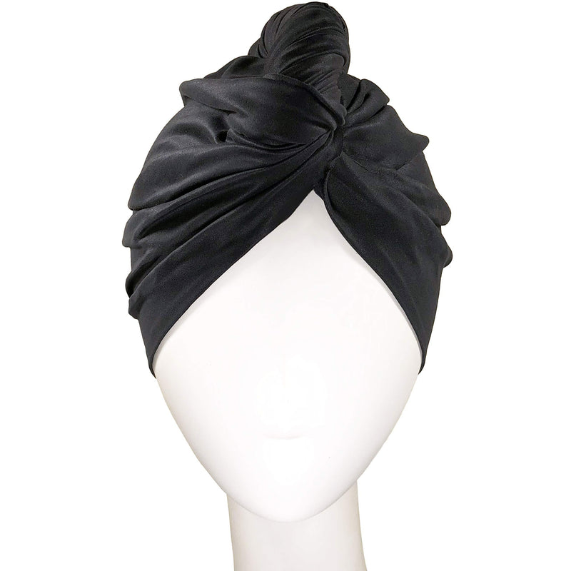 [Australia] - THE PERFECT HAIRCARE Microfiber Hair Towel Wrap Ultra-Fine Anti-Frizz Turban That Never Falls Off - Curly Girl Method Approved & Big (40' x 27.5") - Black 