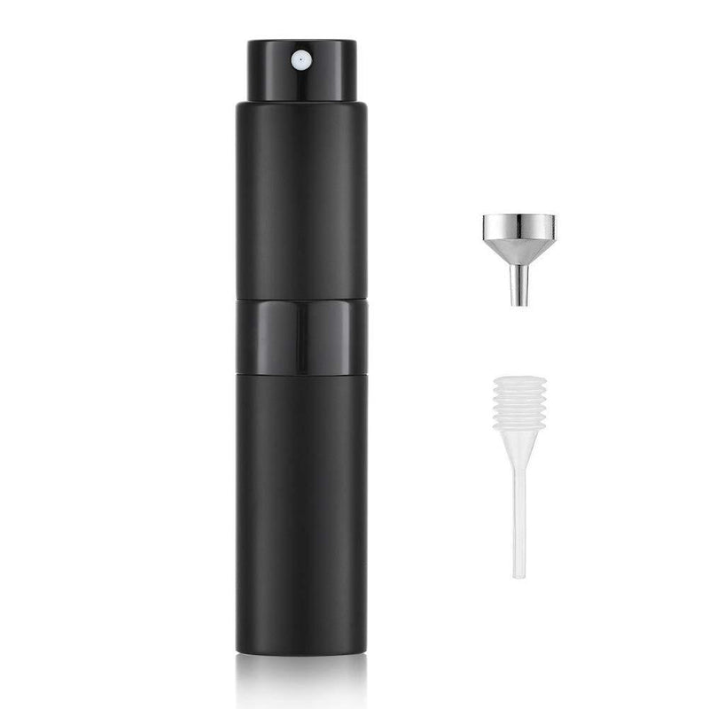 [Australia] - Lisapack 8ML Atomizer Perfume Spray Bottle for Travel, Empty Refillable Cologne Dispenser, Portable Sprayer for Men and Women (Matte Black) Matte Black 