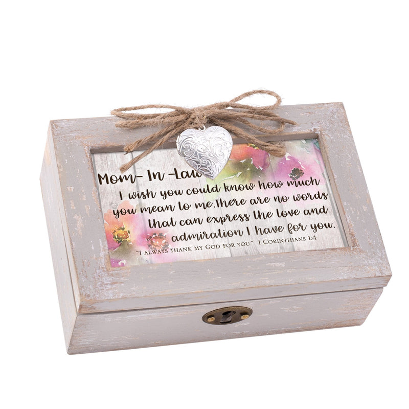 [Australia] - Cottage Garden Mother in Law Love for You Natural Taupe Wood Locket Petite Music Box Plays How Great Thou Art 