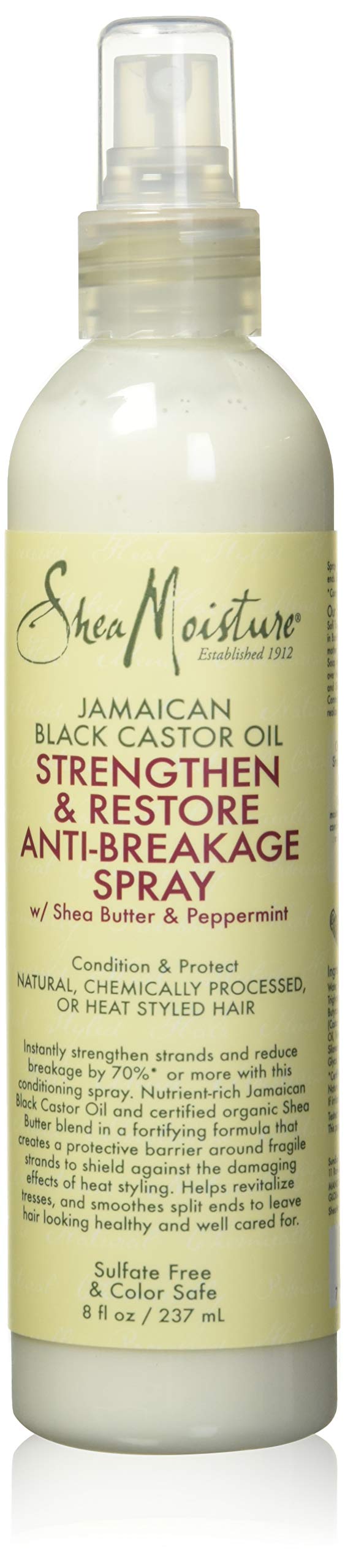 [Australia] - SheaMoisture Anti-Breakage Spray, Jamaican Black Castor Oil Heat Protectant with Shea Butter, 8 Fl Oz 