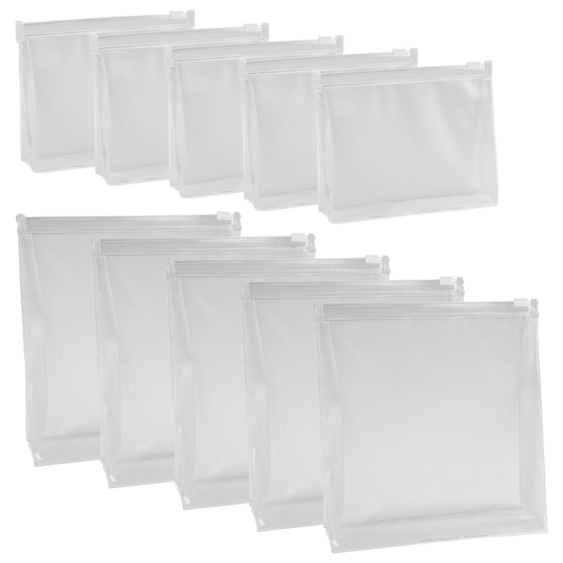 [Australia] - BCP 10 PCS Small Large PVC Transparent Plastic Cosmetic Organizer Bag Pouch With Zipper Closure,Travel Toiletry Makeup Bag 6 x 4.5 Inch,7 x 7.5 Inch 