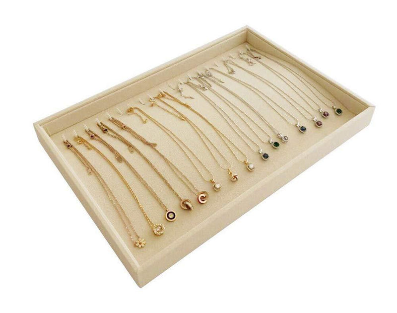 [Australia] - Stackable Jewelry Display Tray Necklace Bracelet Watch Premium Grad Beige Velvet Home Store Shows Gallery Trade (Bracelets-Watches) Bracelets-Watches 