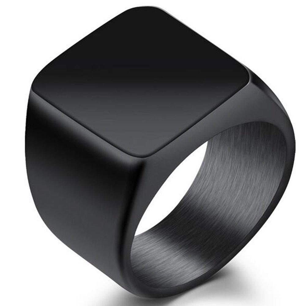 [Australia] - Jude Jewelers Stainless Steel Signet Ring Black Silver Gold Classical Cocktail Husband Father Valentine 4 