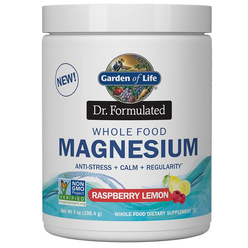 [Australia] - Garden of Life Dr. Formulated Whole Food Magnesium 198.4g Powder, Raspberry Lemon, Chelated Non-GMO Vegan Kosher Gluten & Sugar Free Supplement with Probiotics, Best for Anti-Stress Calm & Regularity Raspberry Lemon Powder 40 Servings (Pack of 1) 