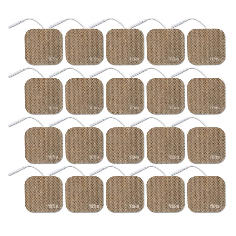 [Australia] - TENS Wired Electrodes Compatible with TENS 7000, Premium Replacement Pads for TENS Units, Discount TENS Brand (2in x 2in, 20 Pack) 