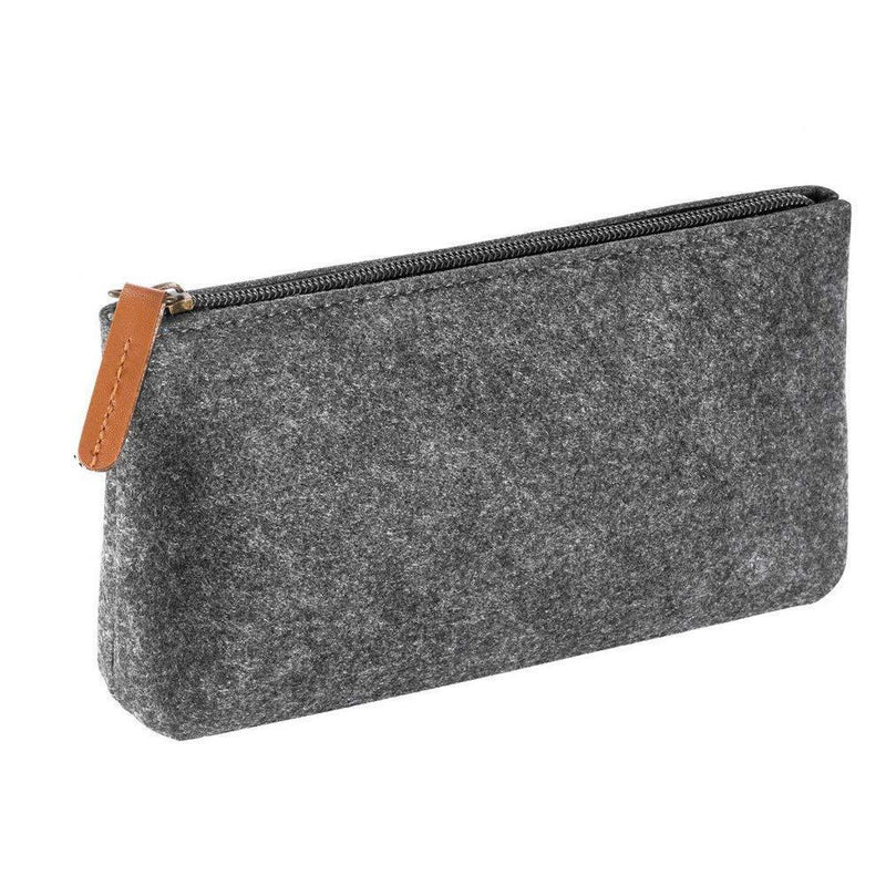 [Australia] - Felt Makeup Pouch Semilyn Zipper Makeup Bag Zipper Travel Bag Makeup Organizer Pencil Bag Pen Case Cosmetic Bags For Toiletries,Cosmetics, Travel Item, Gadgets,Pens, Pencils, Highlighters (Grey) Grey 