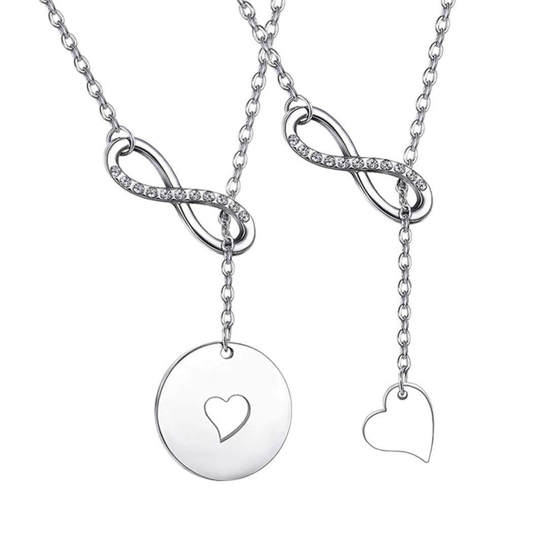 [Australia] - Zuo Bao Mother and Daughters Necklace Set Mother Daughter Lariat Y Necklace Silver-1 Daughter 