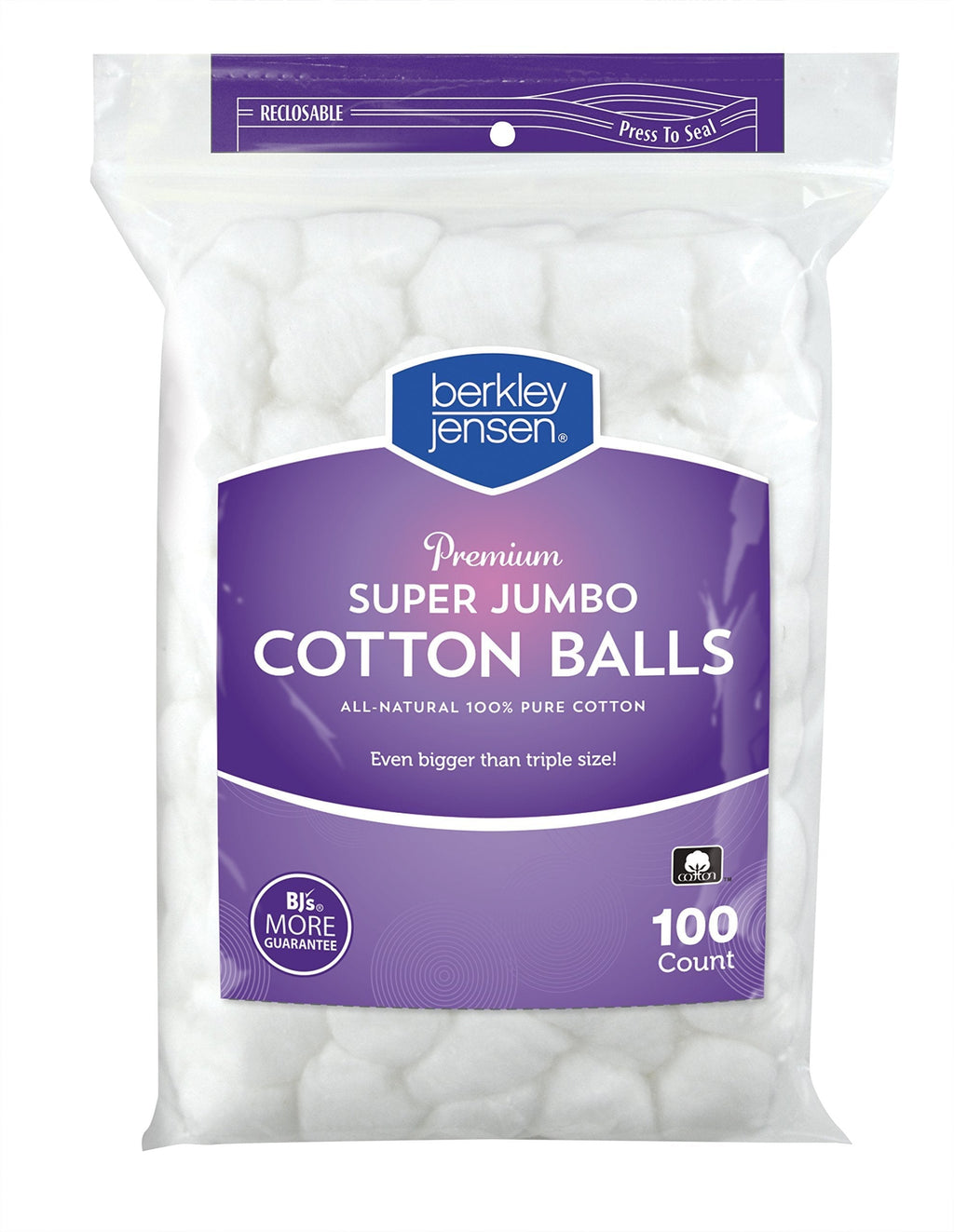 [Australia] - Berkley Jensen Super Jumbo Cotton 100% Cotton Balls - 100 ct. 