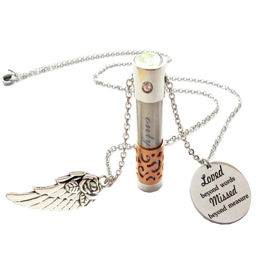 [Australia] - DGGarron Memorial Gift Loved Beyond Words Missed Beyond Measure Cremation Keepsake Memorial Urn Ashes Necklace 