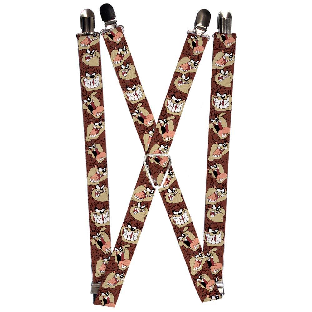 [Australia] - Buckle-Down Men's Suspenders-Tasmanian Devil Expressions Brown One Size Multicolor 