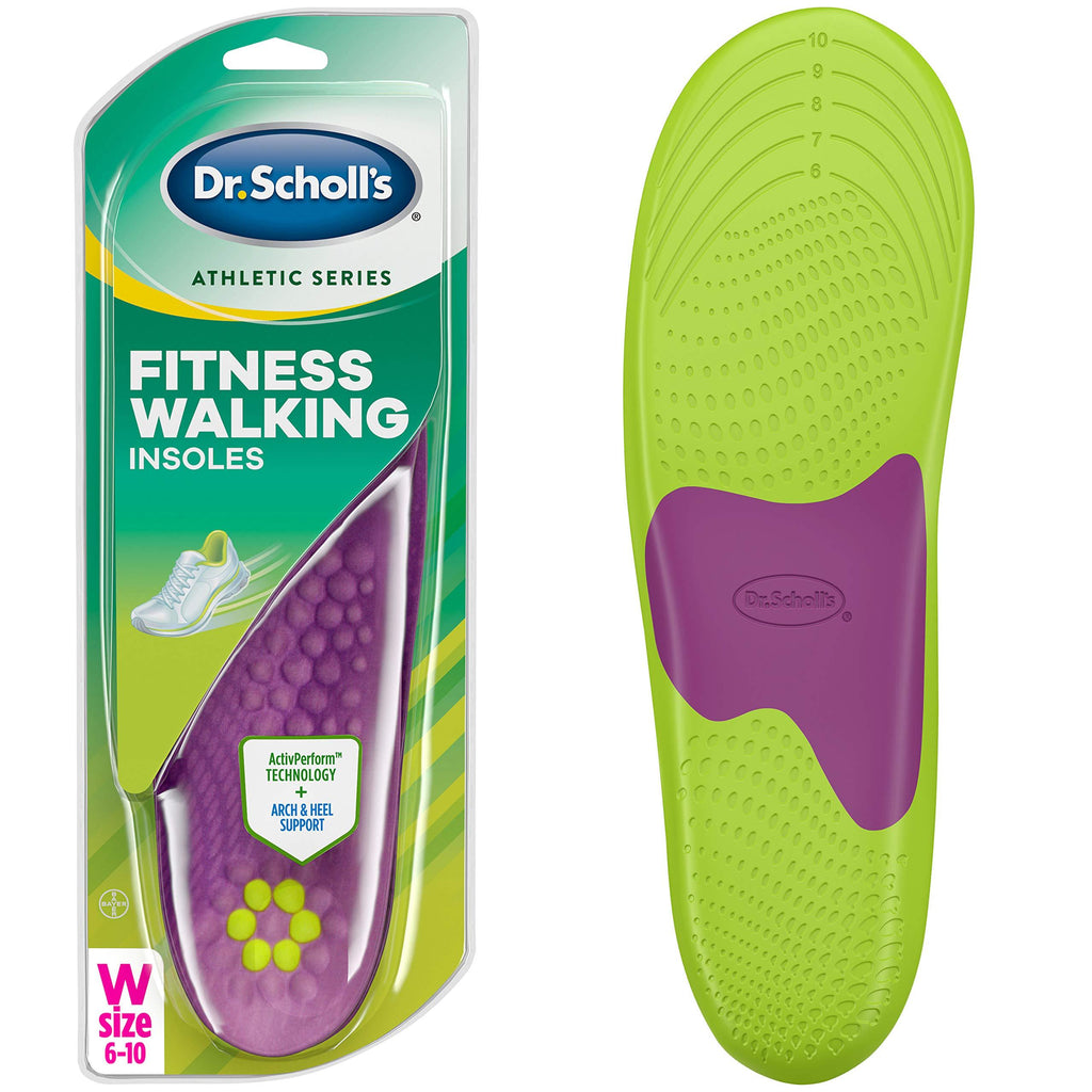 [Australia] - Dr. Scholls FITNESS WALKING Insoles Reduce Stress and Strain, Green/Purple (43219-96036) Women's 6-10 