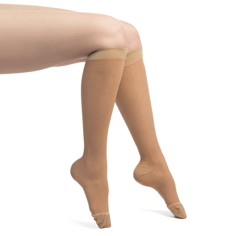 [Australia] - EvoNation Women’s Knee High 8-15 mmHg Sheer Graduated Compression Socks – Mild Pressure Compression Garment Nude X-Large (1 Pair) 