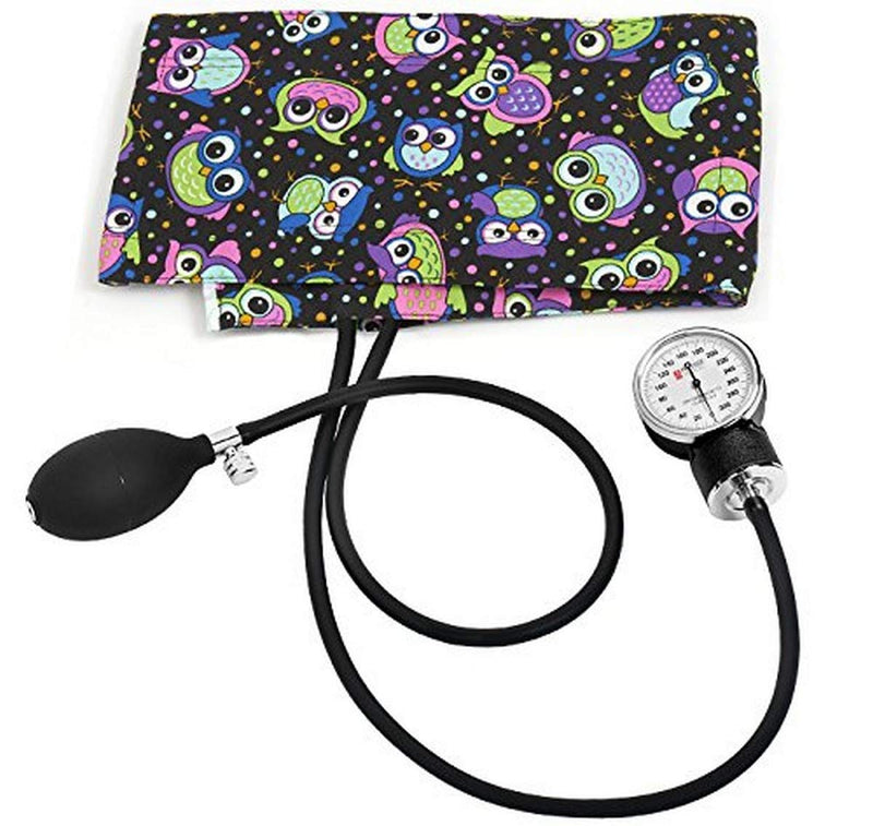 [Australia] - Prestige Medical Premium Adult Aneroid Sphymomanometer In Box Packaging, Party Owls Black 