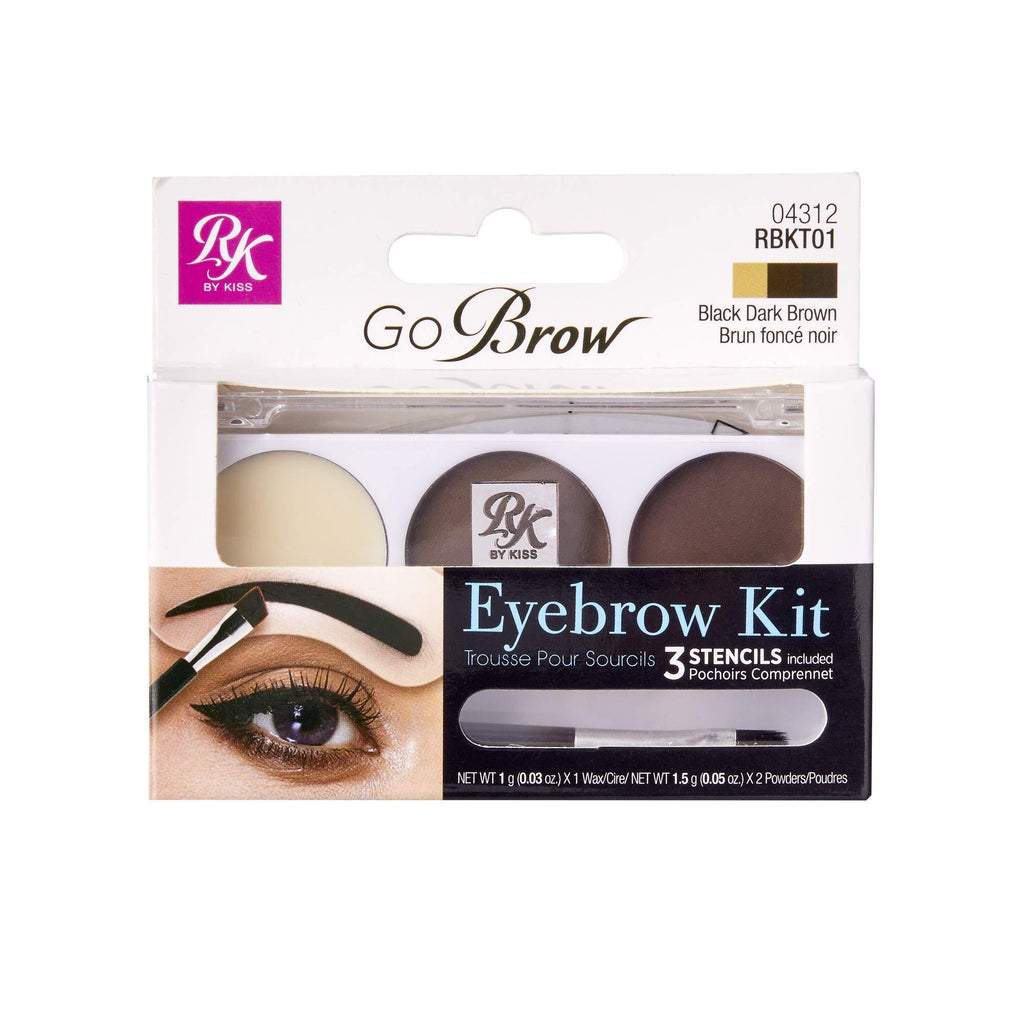 [Australia] - Ruby Kisses Go Brow Eyebrow Kit, Black Dark Brown 