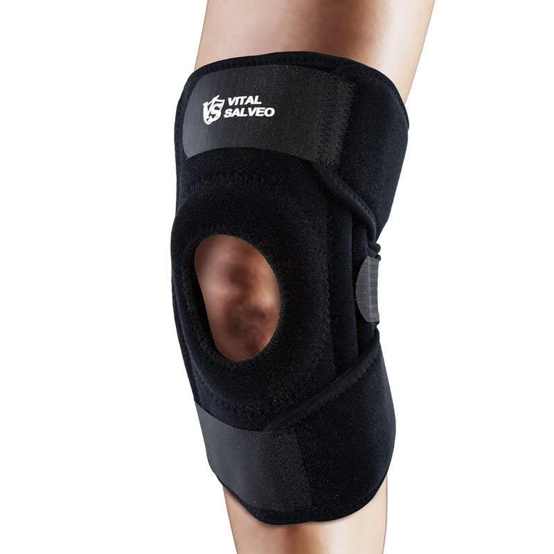 [Australia] - Vital Salveo-Germanium 9.5" Knee Brace /Adjustable Straps/S-Stays/Open Patella, Knee Support-Large Fit Large Fit 