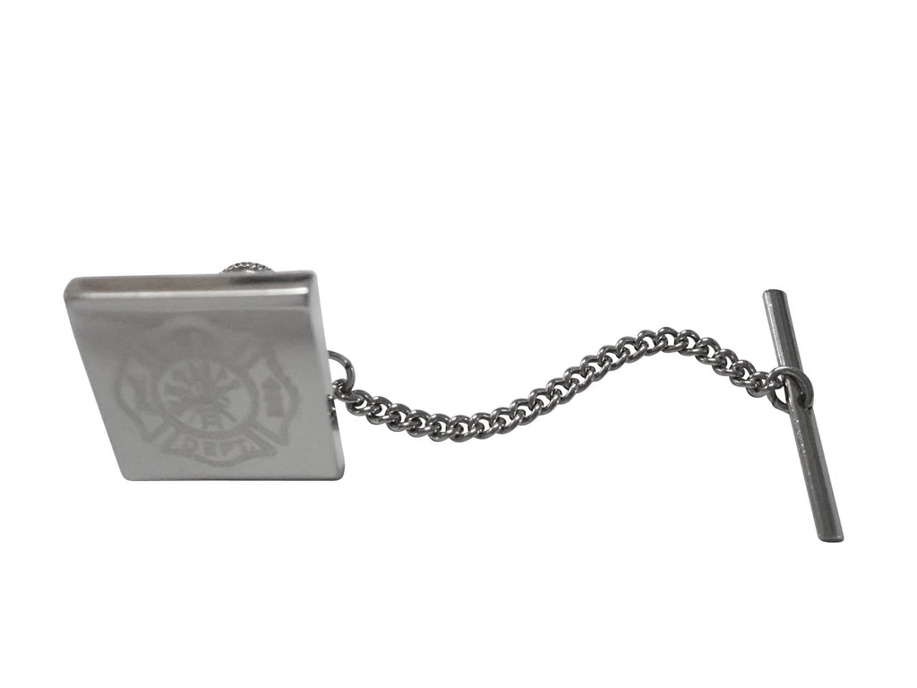 [Australia] - Kiola Designs Silver Toned Etched Fire Fighter Emblem Tie Tack 