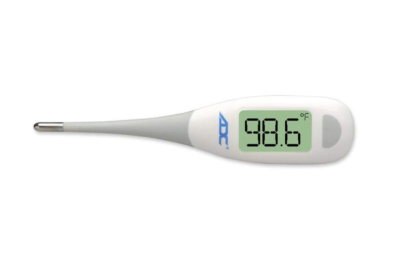 [Australia] - ADC Fast Read Digital Thermometer, Flexible Tip and Large Quick Read LCD Display with Color-coded Backlighting , White - 418N 