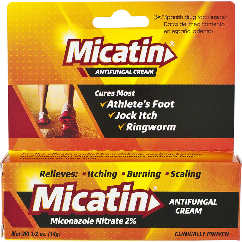 [Australia] - Micatin Antifungal Cream with Miconazole Nitrate 2%, Clinically Proven to Treat Athlete's Foot, Jock Itch, Ringworm and Foot Fungus, 0.5 oz, 2pk 