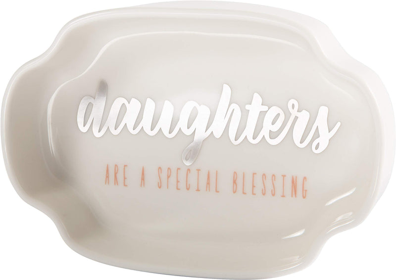 [Australia] - Pavilion - Daughters are A Special Blessing - Pink & Silver - 4 Inch Mini Jewelry Dish with Gift Box 