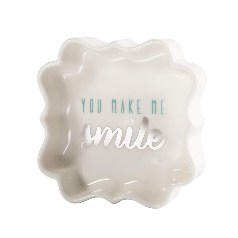 [Australia] - Pavilion - You Make Me Smile - Teal & Silver - 3 Inch Mini Jewelry Dish with Gift Box 