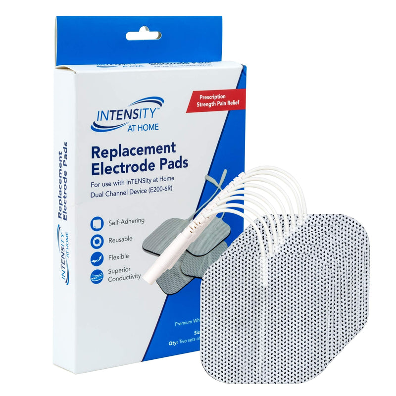 [Australia] - Intensity at Home TENS Unit Pads - Premium OTC TENS Unit Replacement Pads, 2" X 2", Compatible with Most TENS Machines, Replacement Tens Electrodes Value Pack, 8 Count 