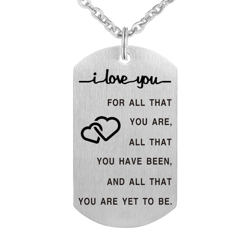 [Australia] - I Love You for All That You are Pendant Necklace with Key Ring Amazing Handmade Gift 
