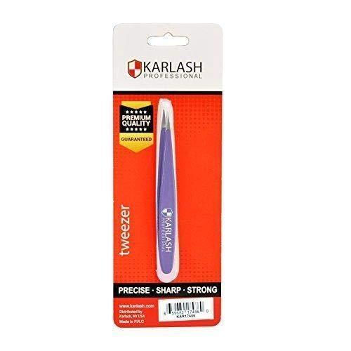 [Australia] - Karlash Point Tweezers Professional Stainless Steel Point Tip Tweezer Premium Precision Eyebrow (Purple) Purple 
