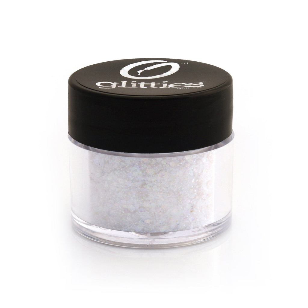 [Australia] - GLITTIES - Thin Ice - Iridescent Holographic Chunky Mixed Glitter ✶ COSMETIC GRADE ✶ Festival Body Glitter, Makeup, Face, Hair, Lips, Nails - (10 Gram) 0.35 Ounce (Pack of 1) White Chunky 